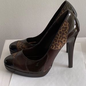 Spring Heels, Brown and Leopard Pattern, US 8.5-9, Eur 39